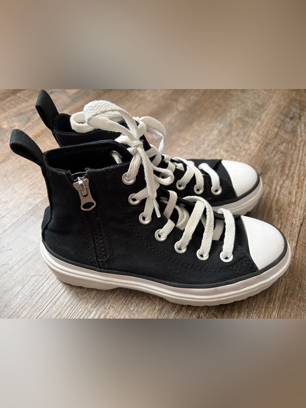 Converse Black & White Platform High-Top Sneaker - Picture 11 of 13